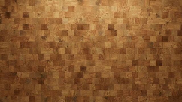 Wood Texture background. Parquet Wallpaper with a Light and Dark Timber Square tile pattern.