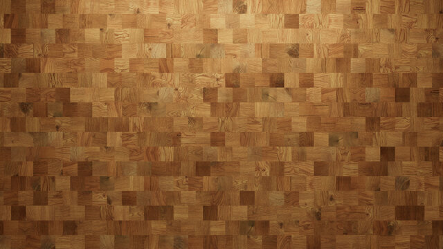 Wood Texture background. Parquet Wallpaper with a Light and Dark Timber Square tile pattern.