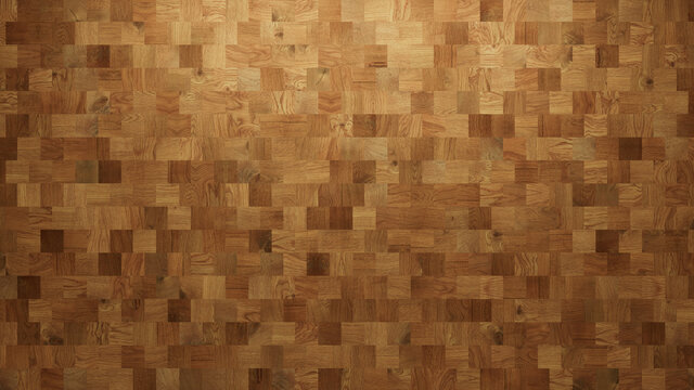 Wood Texture background. Parquet Wallpaper with a Light and Dark Timber Square tile pattern.
