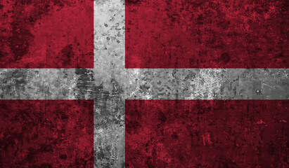 Fototapeta premium Grunge Denmark flag. Denmark flag with waving grunge texture.