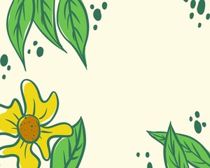 Cute hand drawn colorful botany background. Unique abstract texture for invitations, cards, websites, wrapping paper, textile