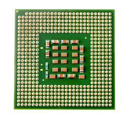 CPU processor, on white background, Selective focus for CPU processor	
