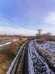 Fototapeta premium railway in winter