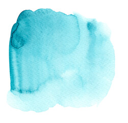 watercolor blue splash isolated on white background.