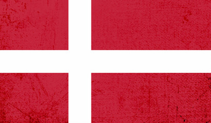 Grunge Denmark flag. Denmark flag with waving grunge texture.