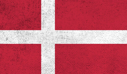 Fototapeta premium Grunge Denmark flag. Denmark flag with waving grunge texture.