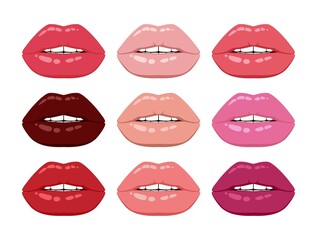 Fototapeta na wymiar vector lips with makeup