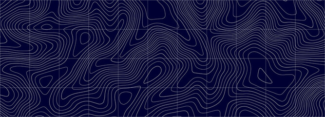 Topographic map. Geographic mountain relief. Abstract lines background. Contour maps. Vector illustration. - obrazy, fototapety, plakaty