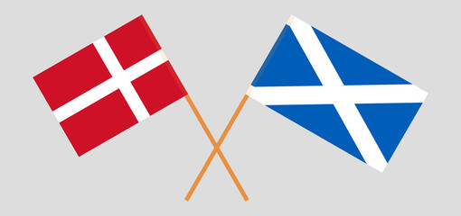 Crossed flags of Denmark and Scotland