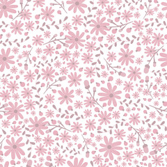 Pink cute spring seamless pattern. Summer background.