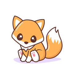 cute little orange fox sitting