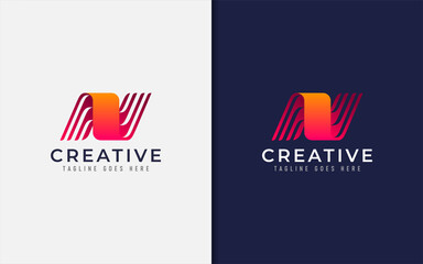 Fototapeta premium Abstract Initial Letter N Logo Design. Creative Modern Logo Usable For Brand and Company. Vector Logo Illustration.