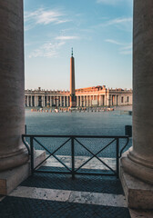 Saint Peter's Square, Vatican in sunset time