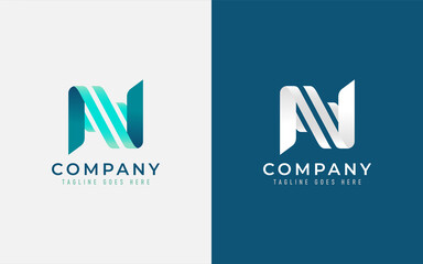 Obraz premium Abstract Initial Letter N Logo Design. Creative Modern Logo Usable For Brand and Company. Vector Logo Illustration.