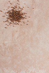 Grains of raw buckwheat as a abstract background texture
