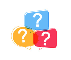 speech bubble with question mark, vector illustration