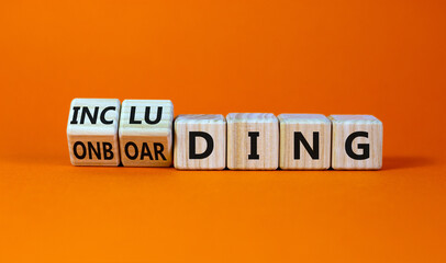 Onboarding and including symbol. Turned wooden cubes and changed the word 'onboarding' to...