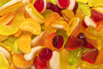 Assorted tasty gummy candies.