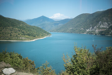 Fototapeta na wymiar Beautifull mountain lake in Georgia 