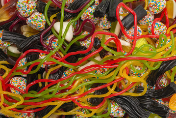 Fototapeta na wymiar Tasty jelly sweets. Top view.