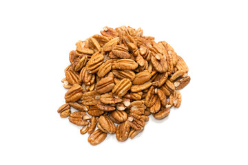 Pecan-nut isolated on white background.