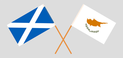 Crossed flags of Scotland and Cyprus