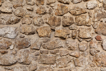 Close up of a brown stone wall.