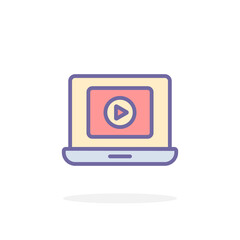 Video player icon in filled outline style.