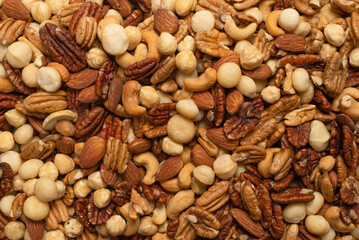 Mix of nuts as a background.