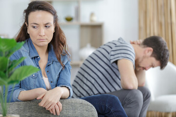 sad couple after having had an argument
