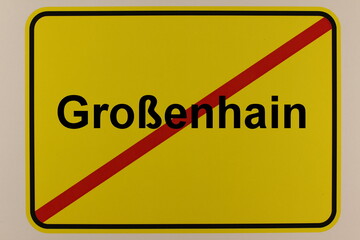 Illustration eines Stadtausgangsschildes der Stadt Großenhain