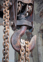 rusty chain and hook