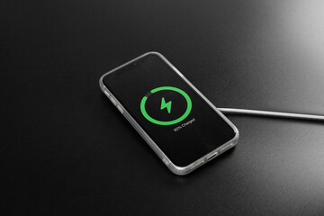 wireless magnetic charger for your phone. black background
