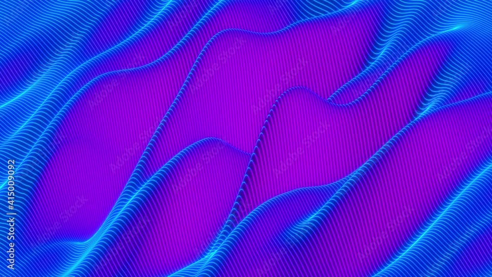 Poster abstract colorful wavy background in bright neon blue and purple colors. modern colorful wallpaper. 