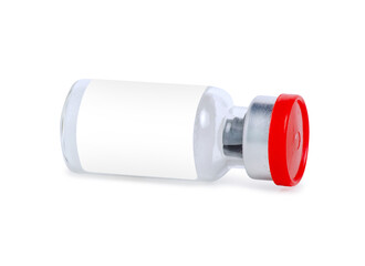 Medicine vaccine jar on white background isolation