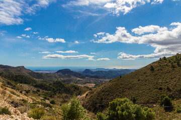 Fototapeta na wymiar Views of the Alicante coast from the Montnegre ravine.