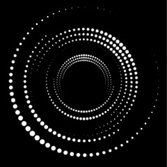 Halftone dots in circle form. round logo . vector dotted frame . design element