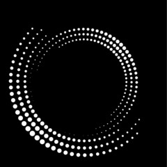 Halftone dots in circle form. round logo . vector dotted frame . design element