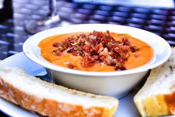 Typical salmorejo dish in Cordoba