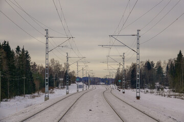 railway in winter