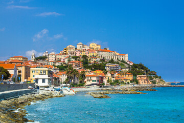Fototapeta na wymiar A coastal city of Imperia, Italian Rivera in the region of Liguria, Italy.