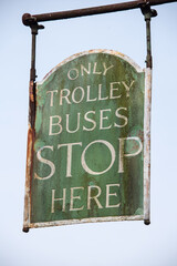 Old trolley bus sign