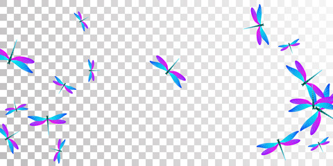 Fairy blue purple dragonfly cartoon vector illustration. Summer pretty damselflies. Decorative dragonfly cartoon children wallpaper. Gentle wings insects patten. Nature creatures