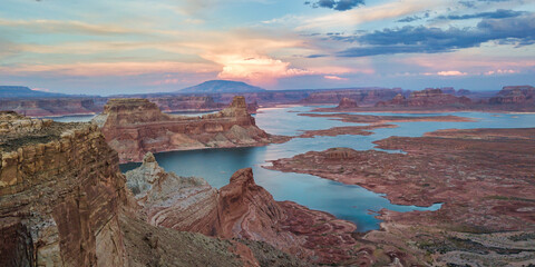 grand canyon national park - alstrom point famous view at lake powell near page, arizona. travel and beauty of nature concept.