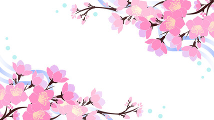 Obraz na płótnie Canvas 桜の花・イラスト背景素材