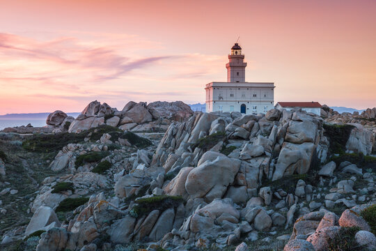 Lighthouse at Capo Testa, Santa Teresa Gallura, Sardinia, Mediterranean