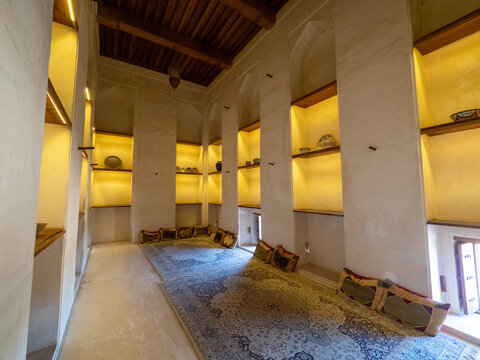 Interior view of the Castle of Jabreen, a 17th century fortress near Bahla, Sultanate of Oman