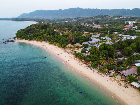 Aerial of Relax Bay beach, Koh Lanta, Thailand