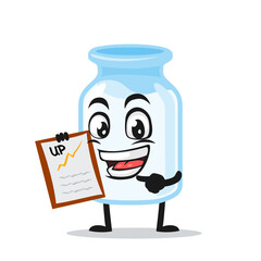 vector illustration of milk mascot presentation with clipboard