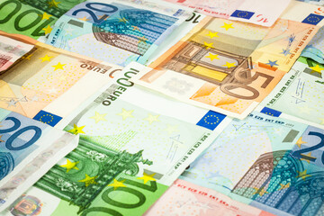 Euro banknotes background in pattern